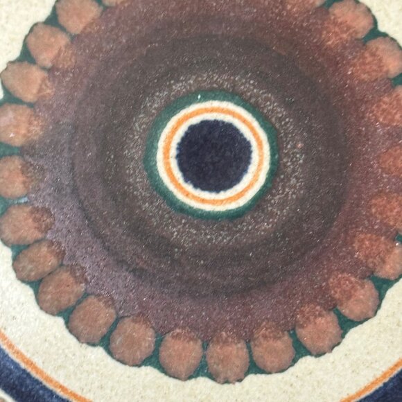 Mid Century Ceramic Plate With Intricate Circular Pattern Design 4 3/4" Round - Picture 3 of 8